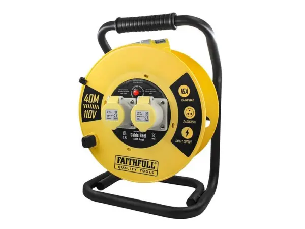 Faithfull Open Cable Reel 110V 16A - 40m