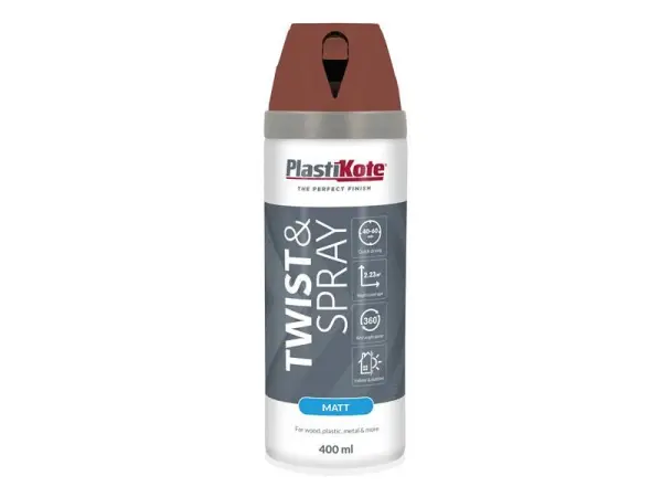 PlastiKote Twist & Spray Matt Farbe 400ml Pantile Rot