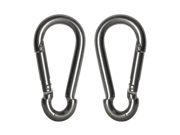 Faithfull Fire Brigade Snap Hook 6mm Stainless Steel (Pack of 2)