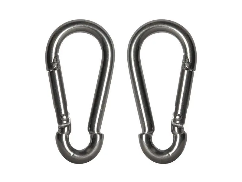 Faithfull Požární rychloodepínací karabina 6mm nerezová ocel (balení 2 ks)