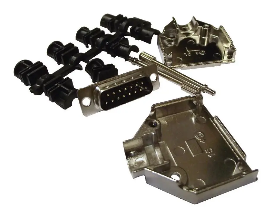 Amphenol 15-Pin D-Sub DE Plug with Screw Kit, Gold-Plated