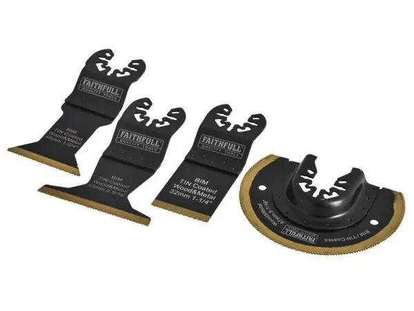 Faithfull Multi-Function Titanium Blade Set 4-Piece (TiN Coated)