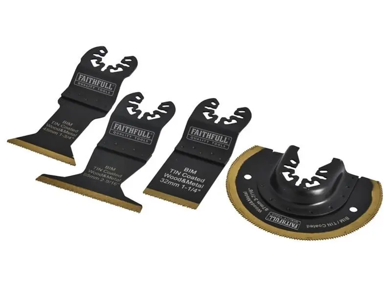 Faithfull Multi-Function Titanium Blade Set 4-Piece (TiN Coated)