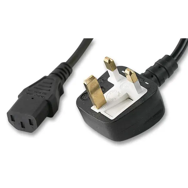VOLEX UK Plug to IEC C13 Mains Lead, 10A, Black - 2m