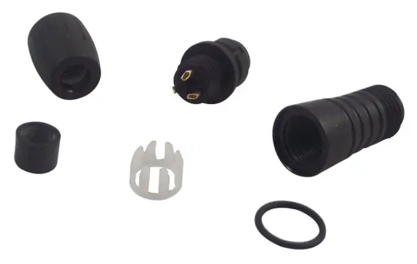 BINDER 3ウェイ M8 メス円形コネクタ はんだ接続 ゴールドメッキ