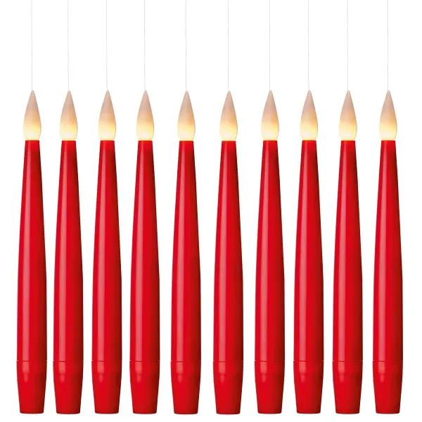 Premier 15cm Red Floating LED Candle with Remote, 10-Pack