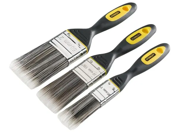STANLEY DYNAGRIP Synthetic Paint Brush Set, 25mm, 38mm & 50mm