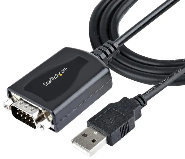 StarTech.com 1-Port USB to RS-232 Serial Adaptor Cable with COM Retention, 1m