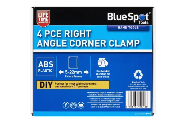Blue Spot Tools - Set Pengapit Sudut Sebelah Kanan, 4 Keping