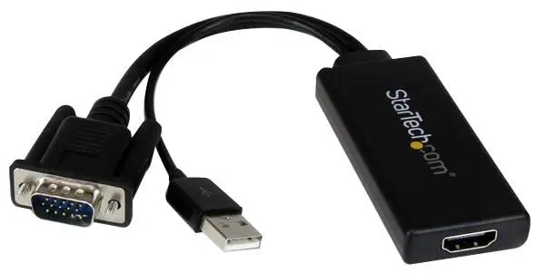 Convertisseur VGA vers HDMI STARTECH avec audio USB et alimentation, 1080p