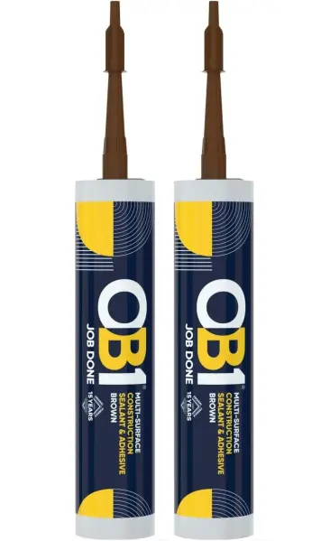 Scellant et adhésif multiusage OB1 brun pour surfaces de construction, lot de 2