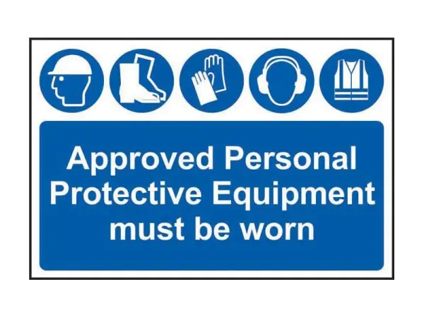 SCAN PPE Must Be Worn PVC Sign 600 x 400mm