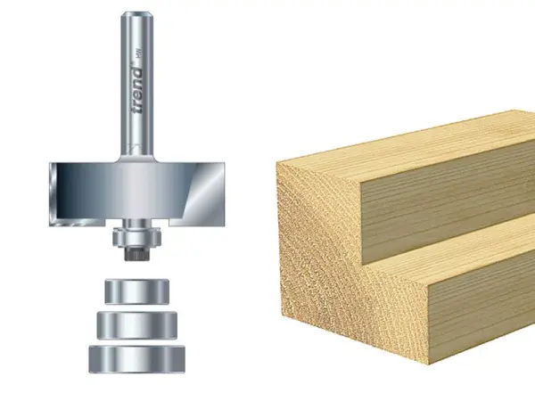 Trend Juego de Fresas TCT Guiadas por Rodamientos, 35 x 12,7 mm, Vástago de 1/2