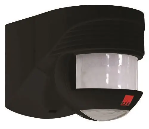 B.E.G. Sensor de Movimiento Externo PIR 12m, Negro, 1kW, Ángulo de 140°