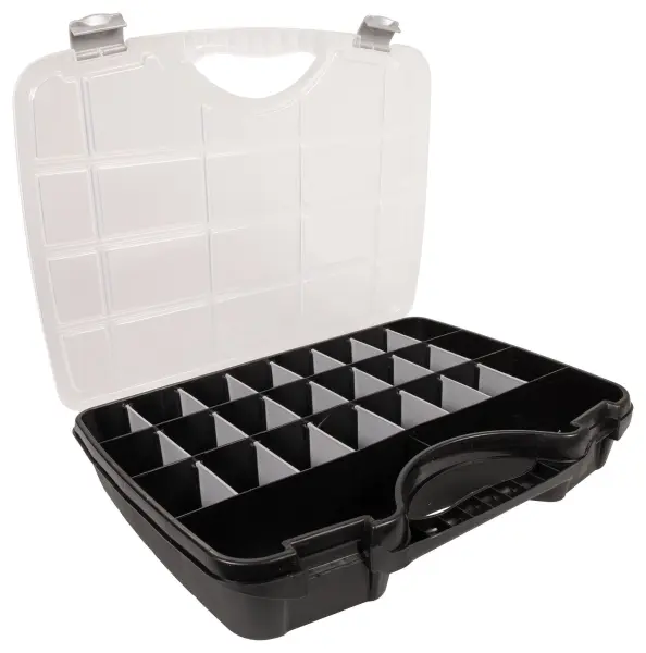 Raaco Adjustable Compartment Storage Box Black 460mm x 350mm x 81mm