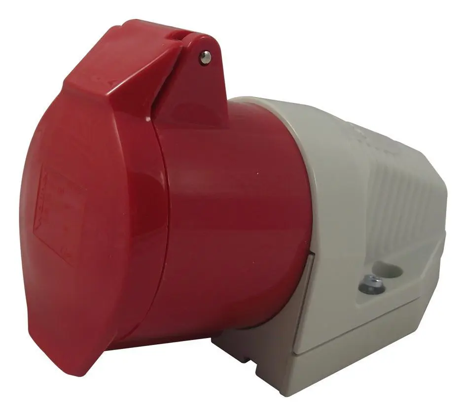 WALTHER Enchufe CEE de Sobremesa 32A 415V, 3P+N+E, Rojo, IP44