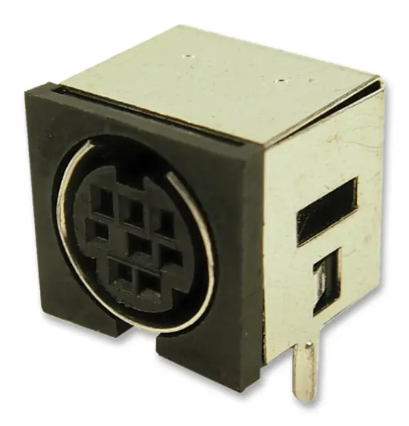 CLIFF 8-Pins Horizontaal PCB DIN-Socket, Zilver Gegalvaniseerd