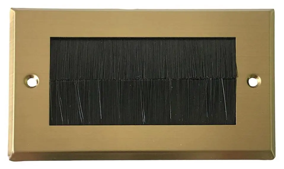 AV STAR 2-gangová ocelová kabelová záslepka, černá s mosazným povrchem