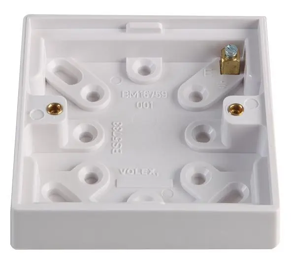 VOLEX 1 Gang White 20mm Surface Pattress Box