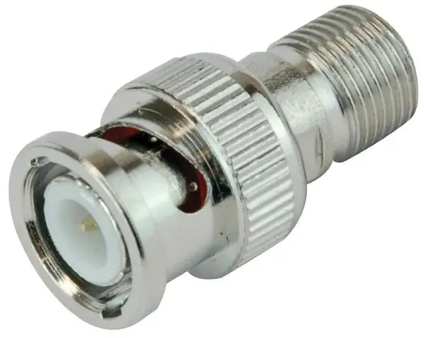 PRO SIGNAL BNC Plug to F-Type Socket Adaptor, Nickel-Plated Zinc