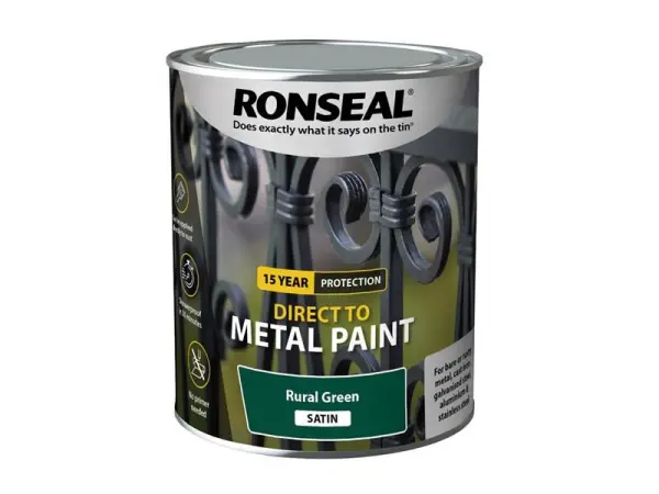 Ronseal - Βερνίκι Μεταλλικών Επιφανειών Rural Green Satin, 750ml