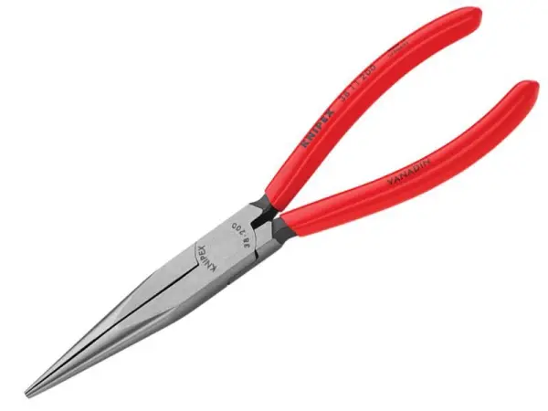 Knipex 38 11 Mechanic's Long Nose Pliers with PVC Grip, 200mm (8in)