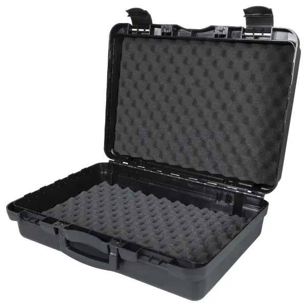 Polypropylene Briefcase Storage Case with Foam Insert - Black with 375mm x 482mm x 184mm