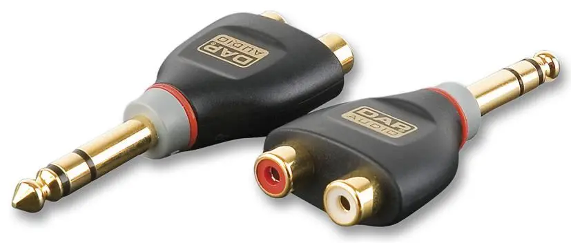 XCALIBER Προσαρμογέας 2x RCA Γυναικείο σε 6.35mm Στερεοφωνικό Jack, Επιχρυσωμέ