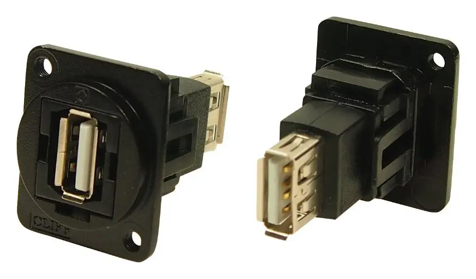 CLIFF ELECTRONIC COMPONENTS USB 2.0 A zu USB 2.0 A Panel-Feedthrough-Stecker, ​
