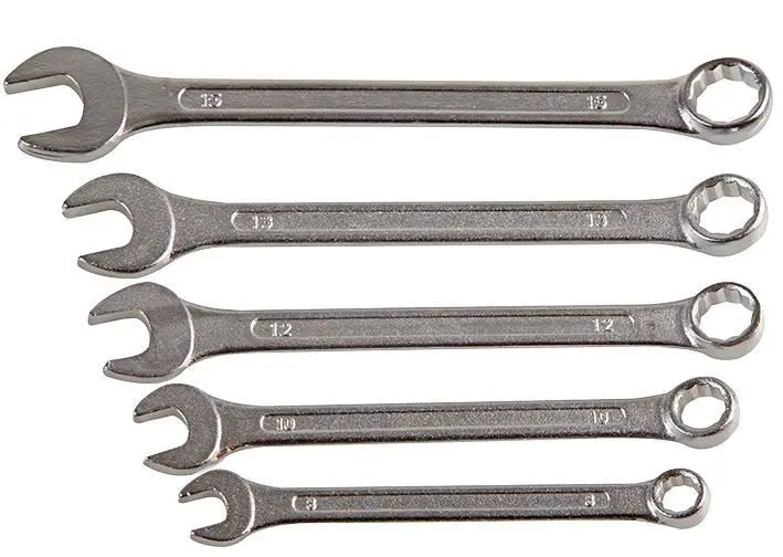 DURATOOL 5-Piece Combination Spanner Set, Chrome Vanadium