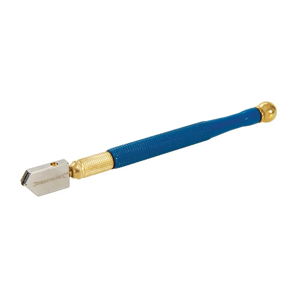 Silverline Lubricated Alloy Glass Cutter, 175mm, 2-8mm Cut