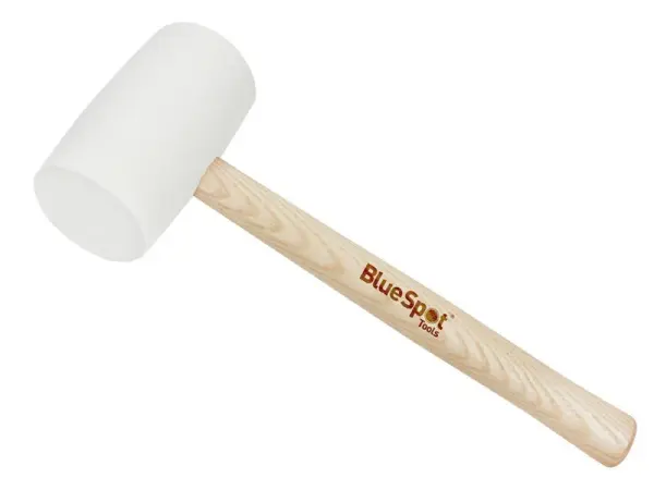 BlueSpot Tools Witte Rubberen Houten Hamer 454g (16oz)