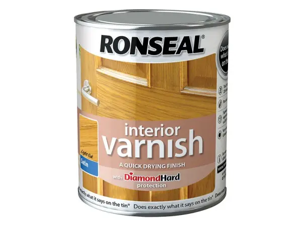 Ronseal Varnis Dalaman Kering Cepat Satin Light Oak 750ml