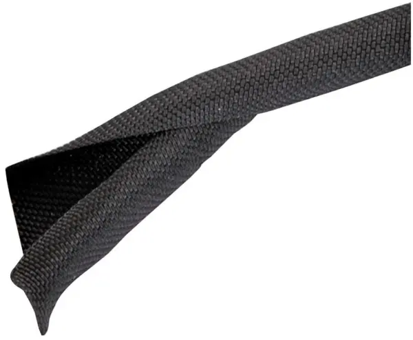 PRO POWER Zelfsluitende polyester gevlochten wrap, 10mm, Zwart, 1m