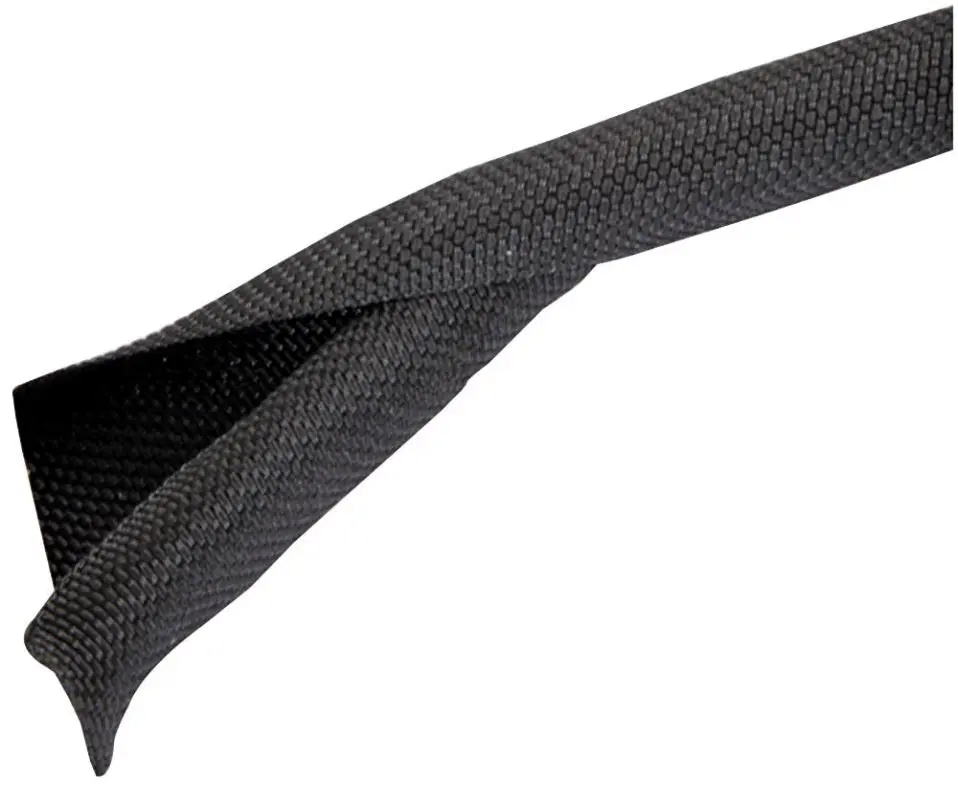 PRO POWER Self-Closing Polyester Braided Wrap, 10mm, Black, 1m
