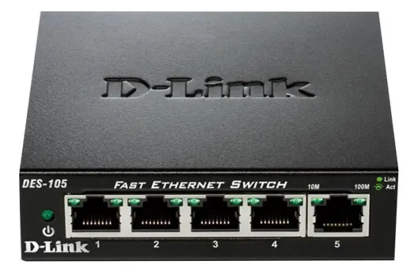 D-Link 5portový Fast Ethernet přepínač pro domácnost a kancelář