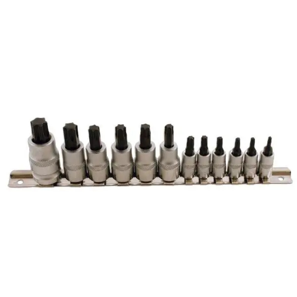 LASER 1/4, 3/8 & 1/2 Inch Drive Torx Socket Bit Set, 12 Piece