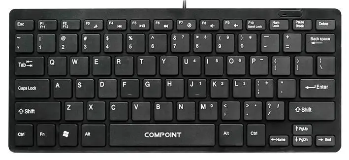 COMPOINT Compact USB Multimedia Travel Keyboard, Black