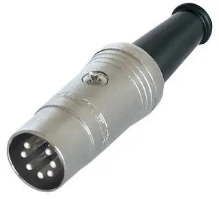 Connecteur DIN mâle 7 broches REAN, plaqué argent, câble 5mm