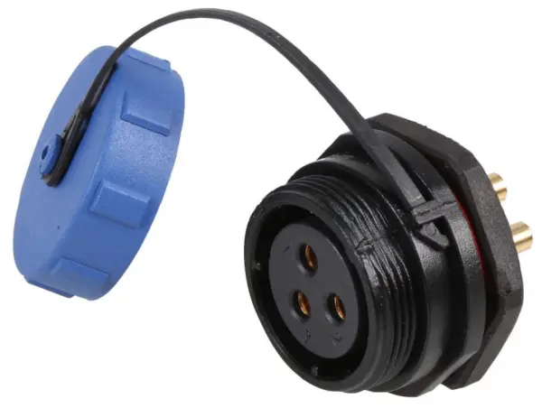 PRO ELEC Conector de Painel Rosqueado, 3 Polos IP68