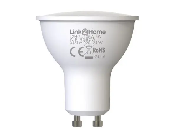 Link2Home Lâmpada LED RGB GU10 Wi-Fi, 5W, Regulável
