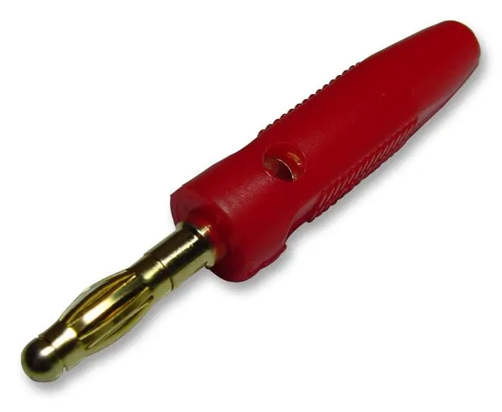 HiLo - 4mm 香蕉插頭 (可堆疊式, 紅色, 鍍金接點, 2件裝)