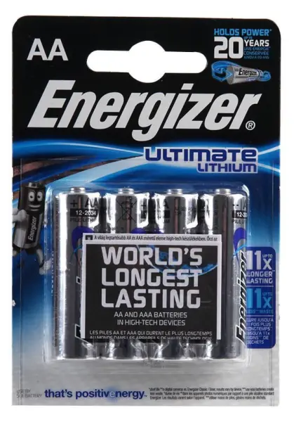Energizer Ultimate Lithium AA Batterijen, 4 stuks