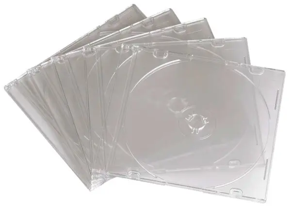 HAMA Štíhlé CD pouzdra (Jewel Case), 10 ks, průhledná
