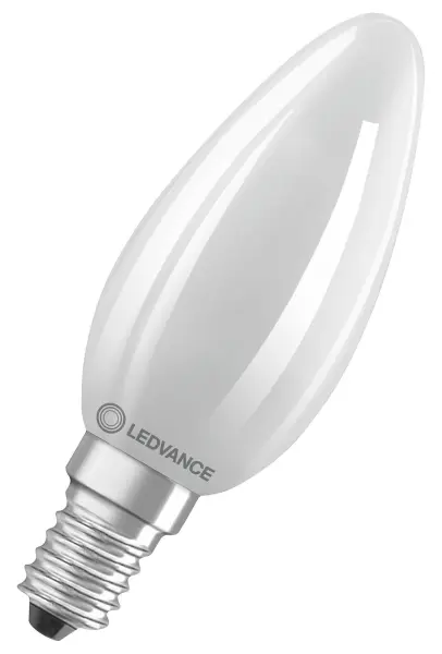 LEDVANCE 4.2W Frosted Candle LED Bulb E14, Warm White, 470lm, Dimmable