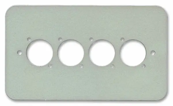 PENN ELCOM 2-fach Wandabdeckung Quad XLR / Speakon / RJ45, Silber mit abgerundE