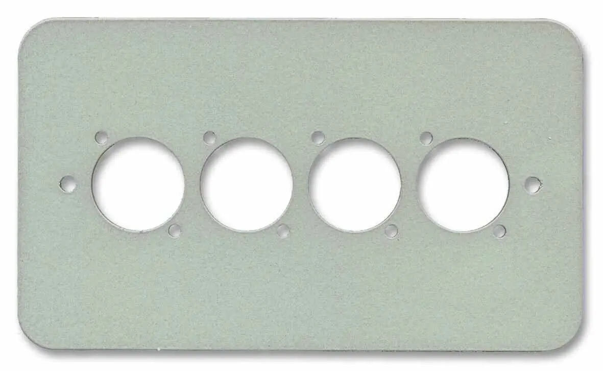 PENN ELCOM 2-Gang stěnná lišta s 4× XLR/Speakon/RJ45 konektory, stříbrná