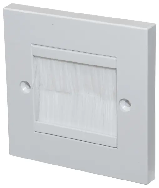 TUK LTD 1 Gang Euro Brush Faceplate - White
