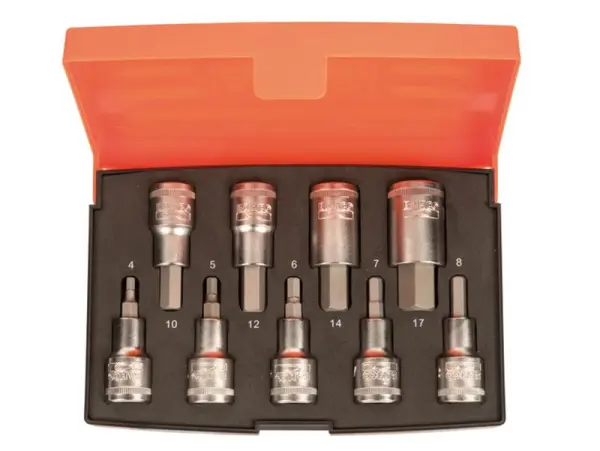 Bahco S9HEX 1/2in Drive Socket Set, 9-Piece