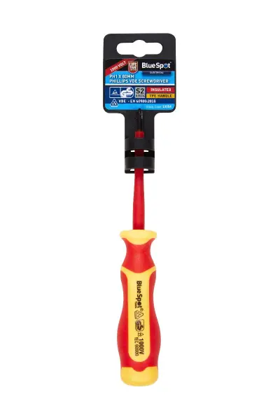 Blue Spot Tools PH1 x 80mm 绝缘螺丝刀 电工专用 VDE认证
